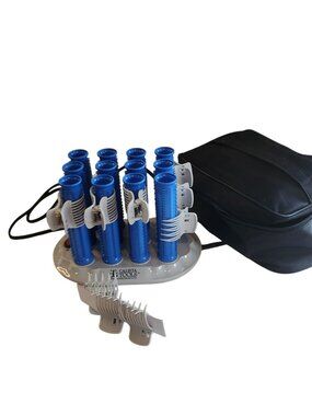 Calista Tools Ion Hot Rollers Style Set 12 blue ionic rollers black travel bag